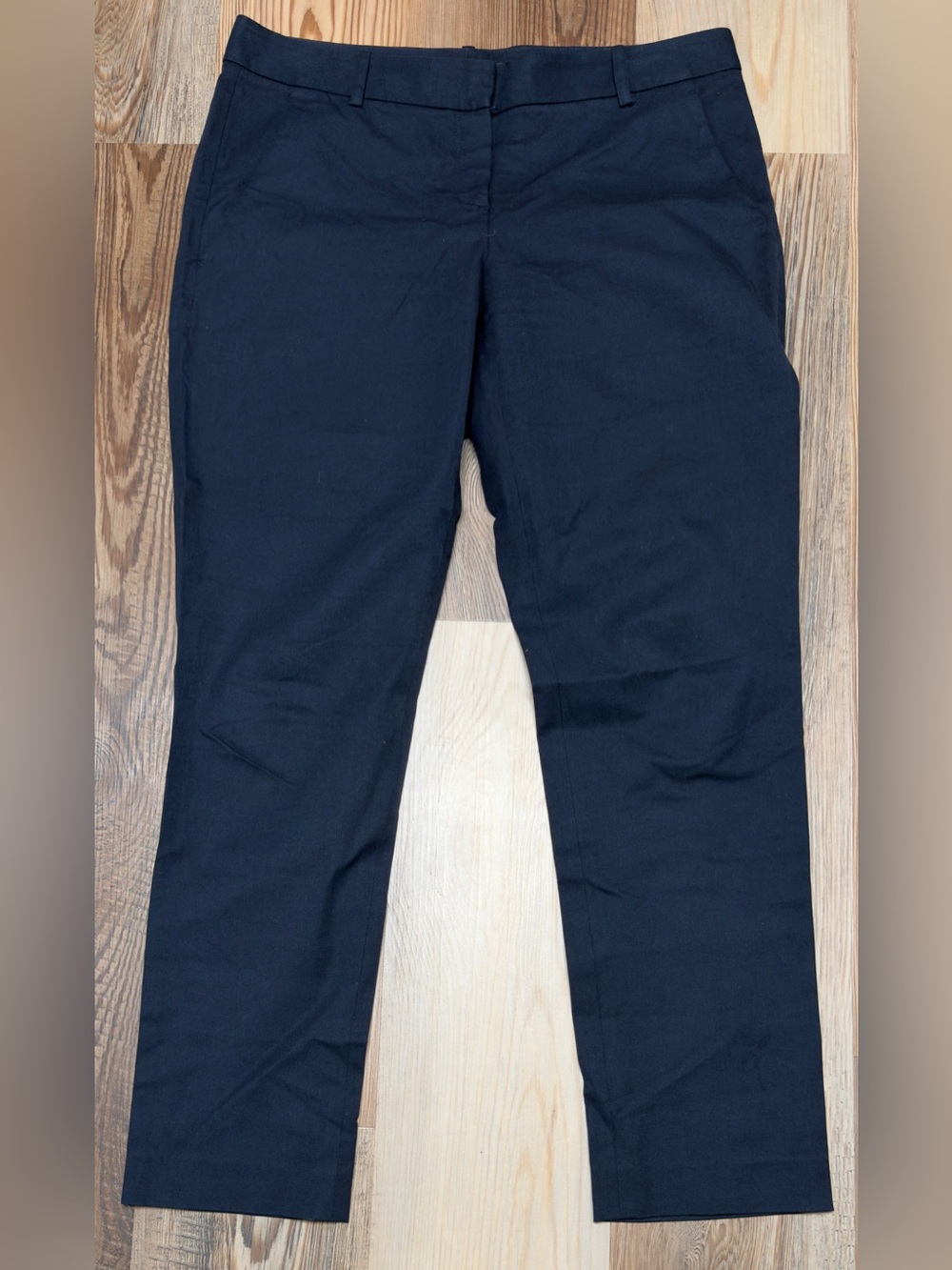 Theory Classic Navy Blue Ankle Dress Trousers Stretch Size 10 Made in USA